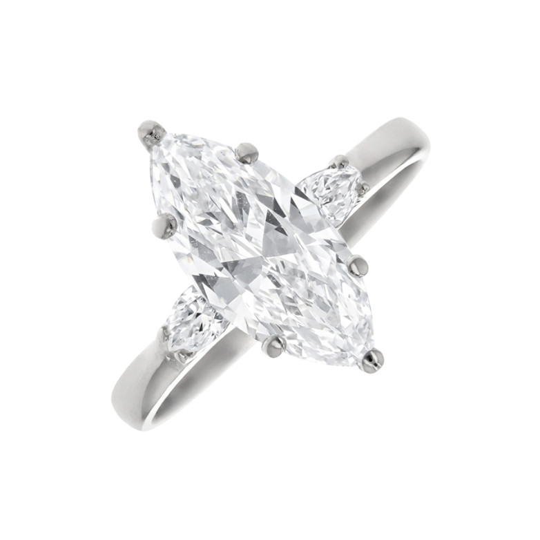 Solitaire diamants 2 carats or blanc 2.58g Bon état -  reconditionné disponible sur Gemme Les Bijoux